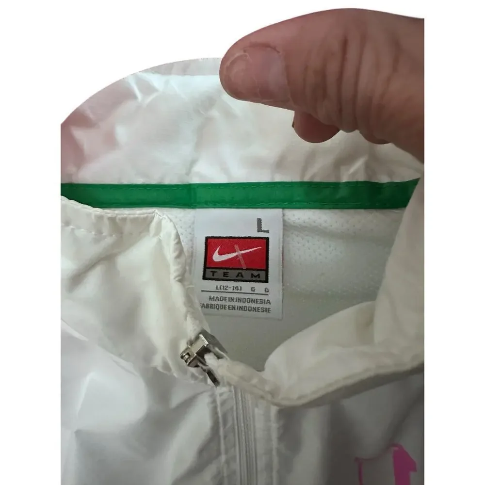 Nike Women's White Pink USC Trojans Full Zip Wind Breaker Jacket Size Large